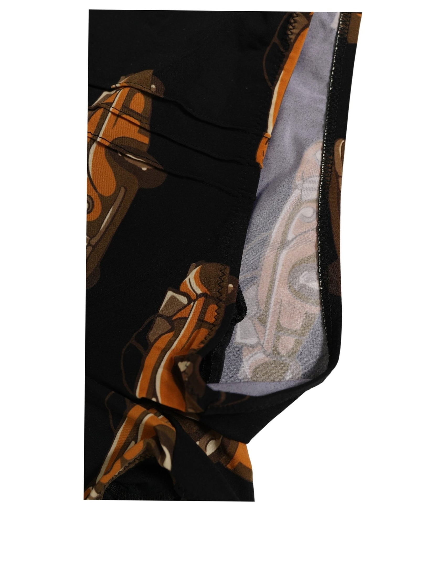 Dolce & Gabbana Black Car Print Swim Trunk Beachwear Swimwear