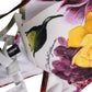 Dolce & Gabbana White Floral Print Nylon Beachwear Bikini Top
