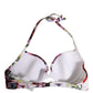 Dolce & Gabbana White Floral Print Nylon Beachwear Bikini Top