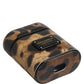 Dolce & Gabbana Brown Leopard Calf Leather Metal Logo Plaque Airpods Case