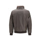 MooRER Brown Leather Full-Length Jacket