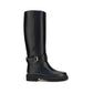 Valentino Garavani Black Calf Leather Bos Taurus Flat Boots