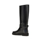 Valentino Garavani Black Calf Leather Bos Taurus Flat Boots