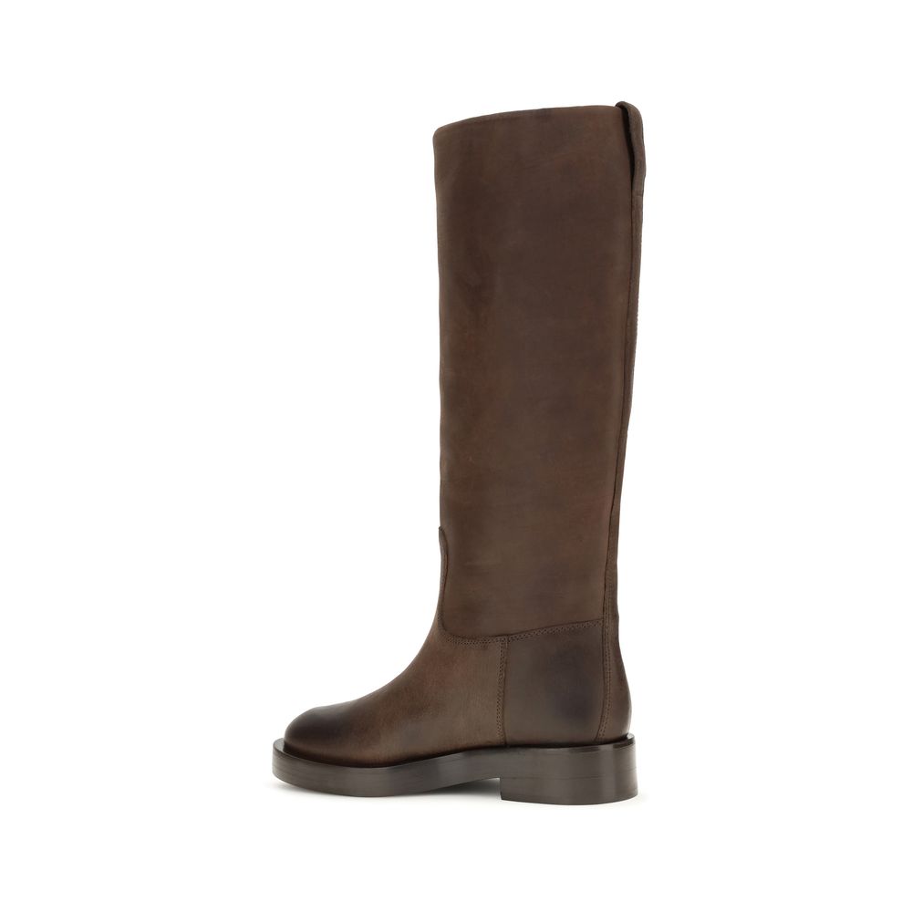 Paris Texas Brown Calf Leather Bos Taurus Ankle Boots