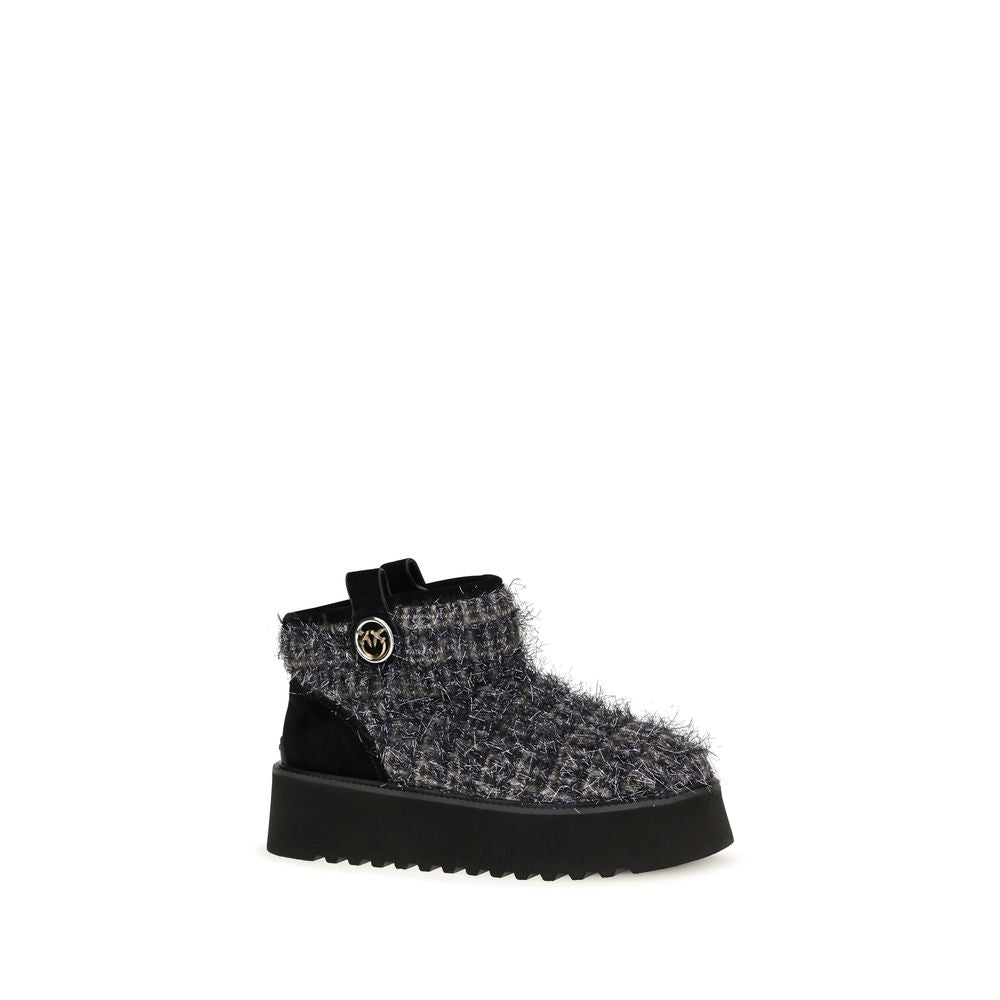 PINKO Black Fabric Ankle Boots