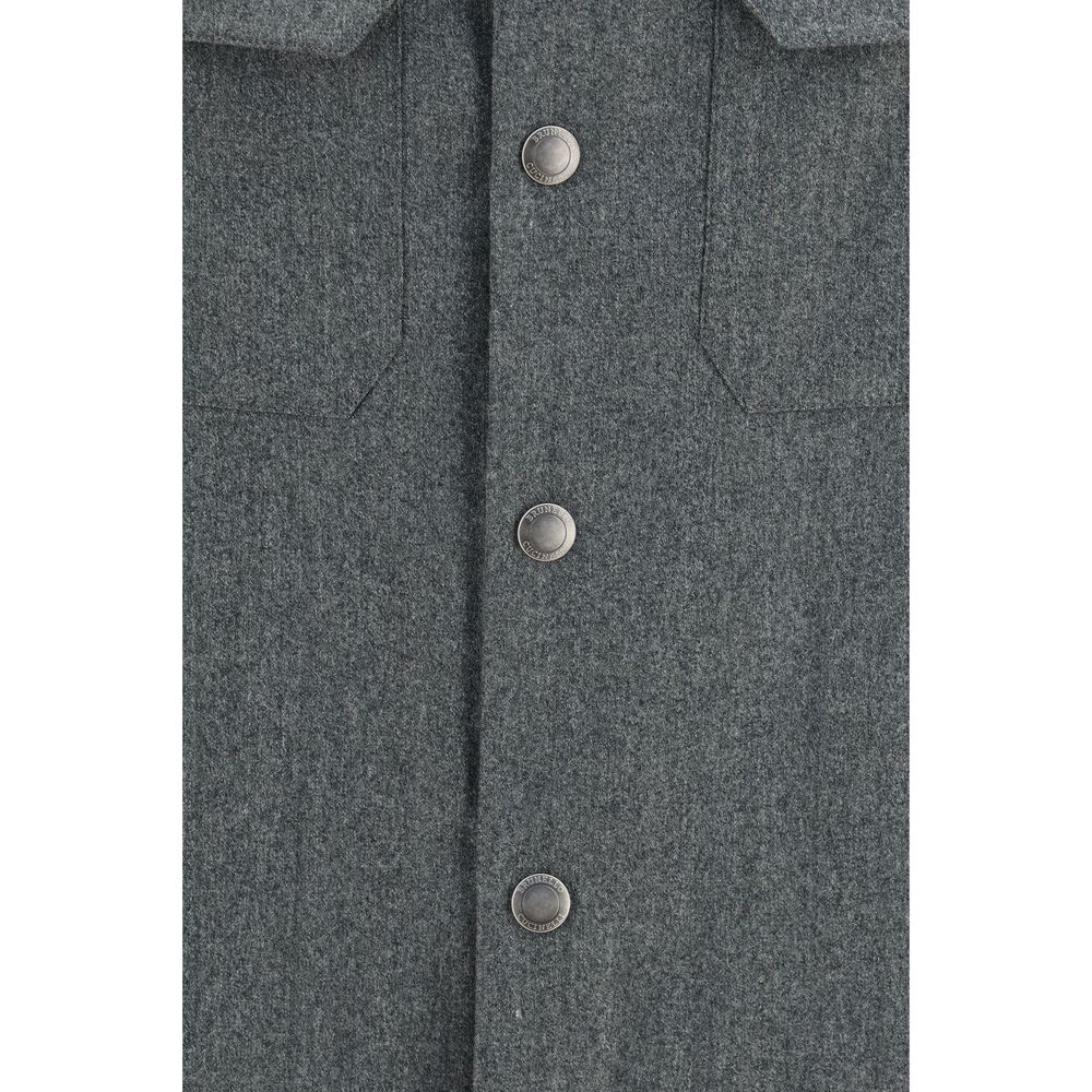 Brunello Cucinelli Gray Wool Oves Aries Dress Shirt