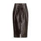 Arma Brown Leather Long Skirt