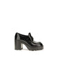 Prada Black Calf Leather Bos Taurus Platform Loafers