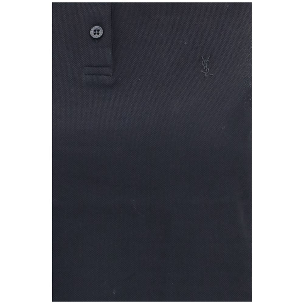 Saint Laurent Black Recycled Cotton Polo Shirt
