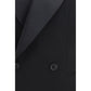 Saint Laurent Black Wool Oves Aries Leather Jacket
