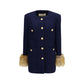 Valentino Garavani Blue Wool Oves Aries Coat