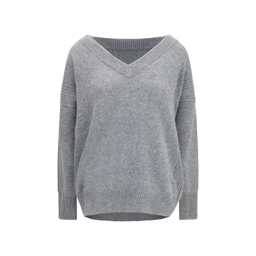 Ermanno Scervino Gray Cashmere Sweatshirt