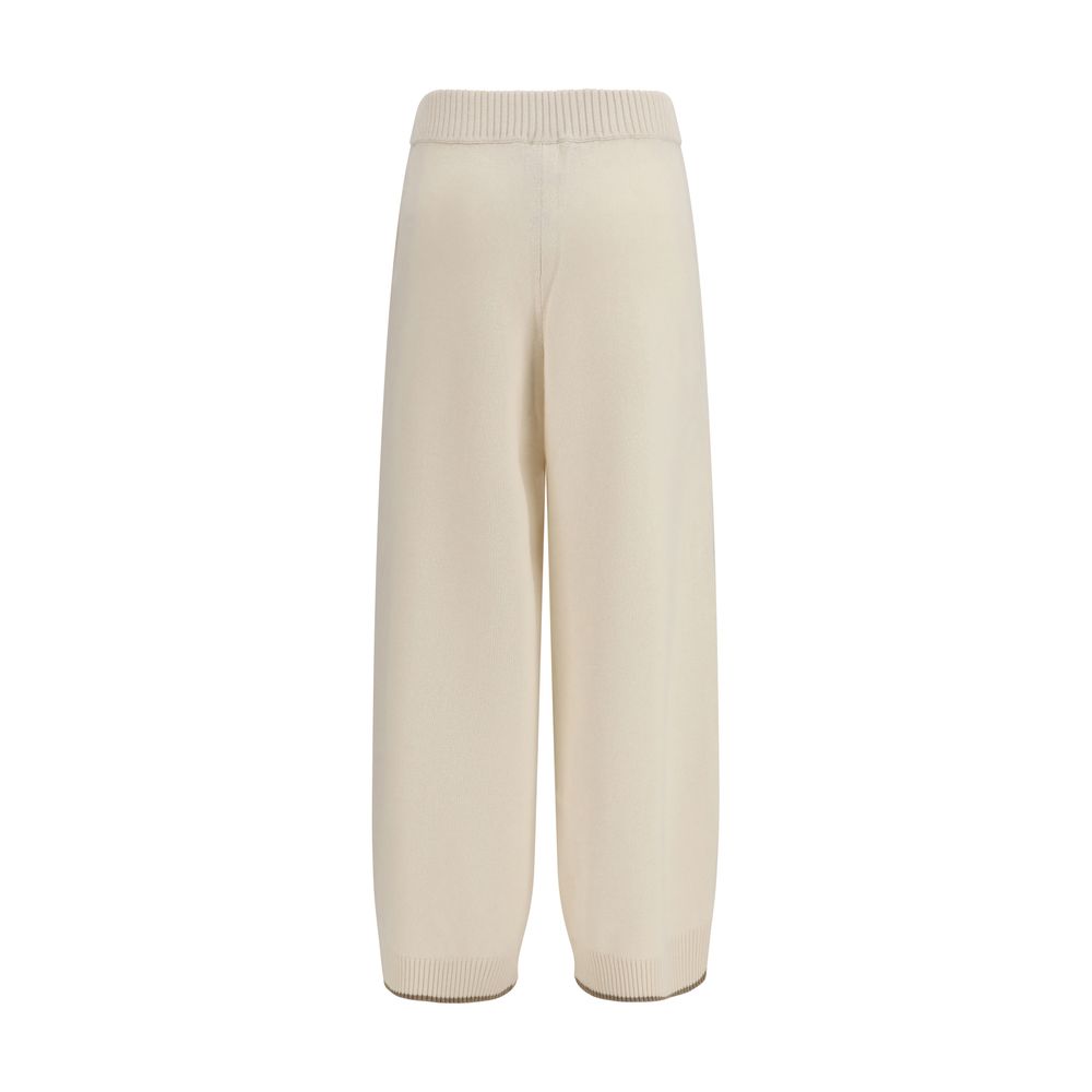 Brunello Cucinelli White Cashmere Casual Pants