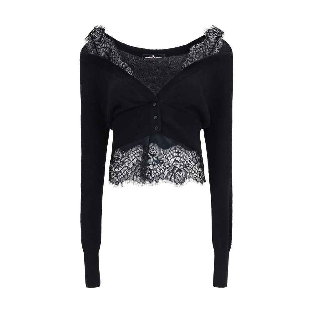 Ermanno Scervino Black Cashmere Cardigan