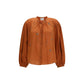Forte_Forte Orange Cotton Pattern Shirt