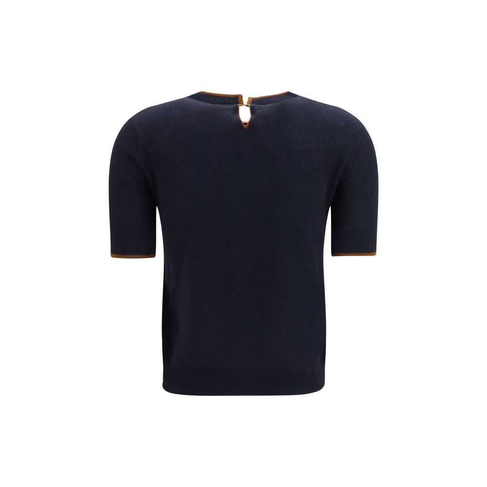Max Mara Blue Silk T-Shirt