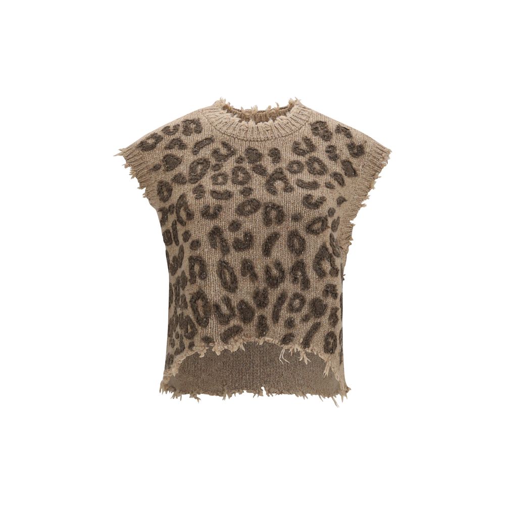 R13 Beige Cashmere Sleeveles Sweater