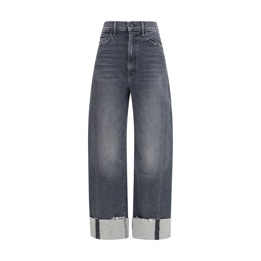 Mother Denim Black Cotton Cropped Jeans