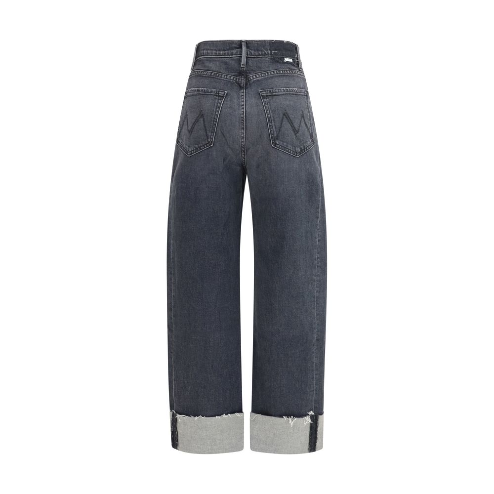 Mother Denim Black Cotton Cropped Jeans