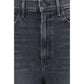 Mother Denim Black Cotton Cropped Jeans