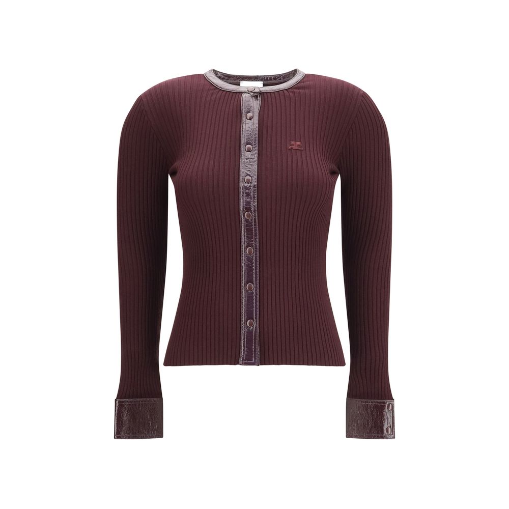Courrèges Bordeaux Viscose Cardigan
