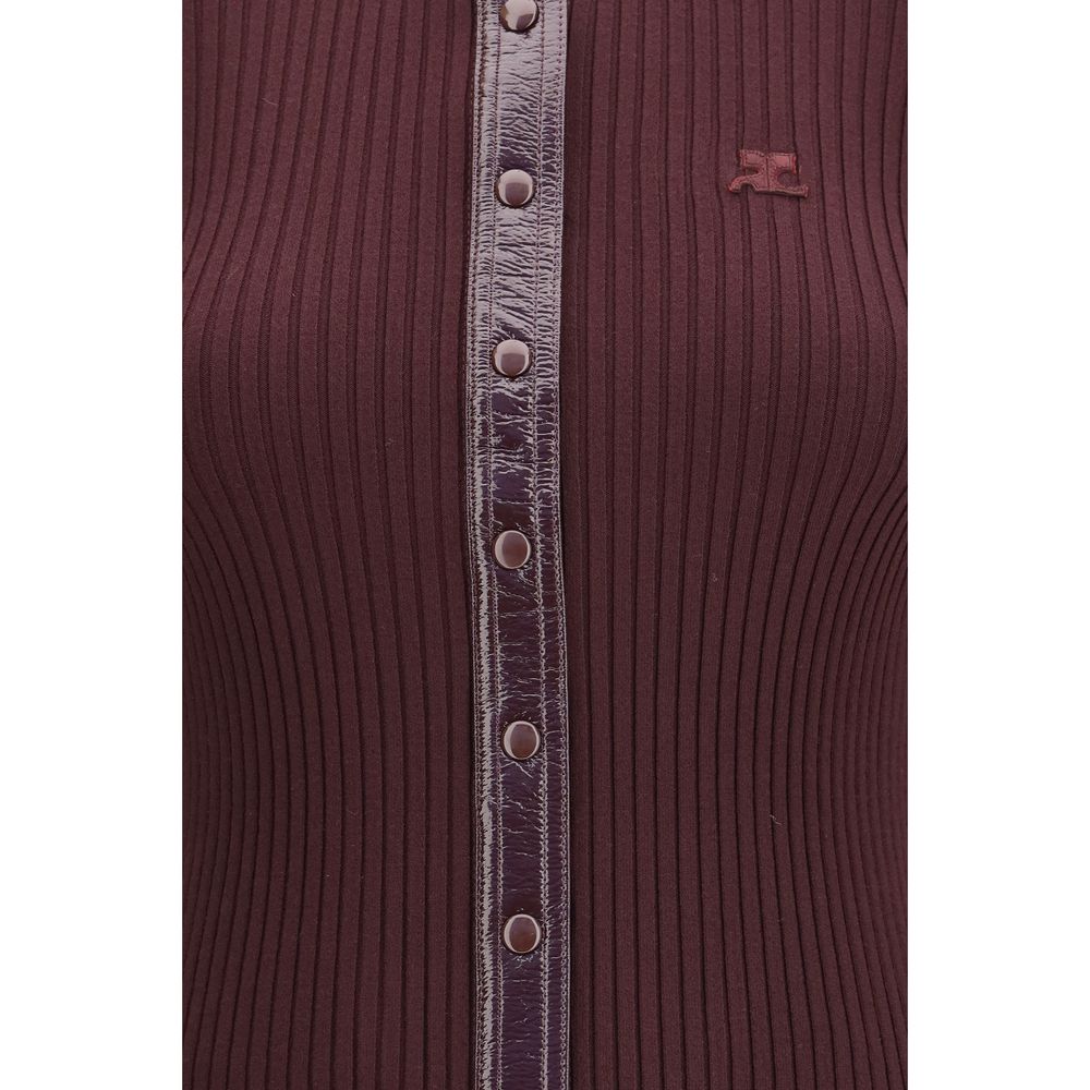 Courrèges Bordeaux Viscose Cardigan