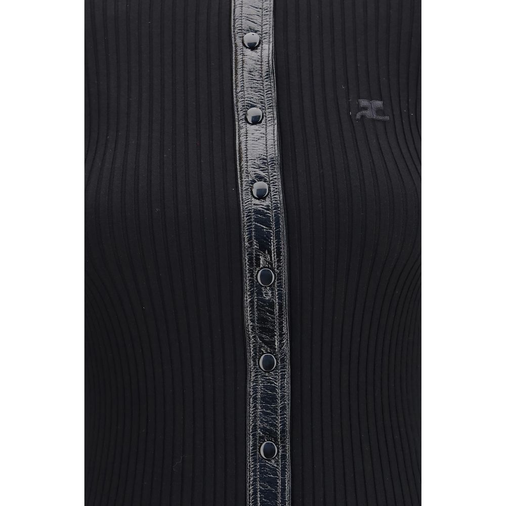 Courrèges Black Viscose Cardigan