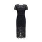 Self-Portrait Black Polyester Casual Dress