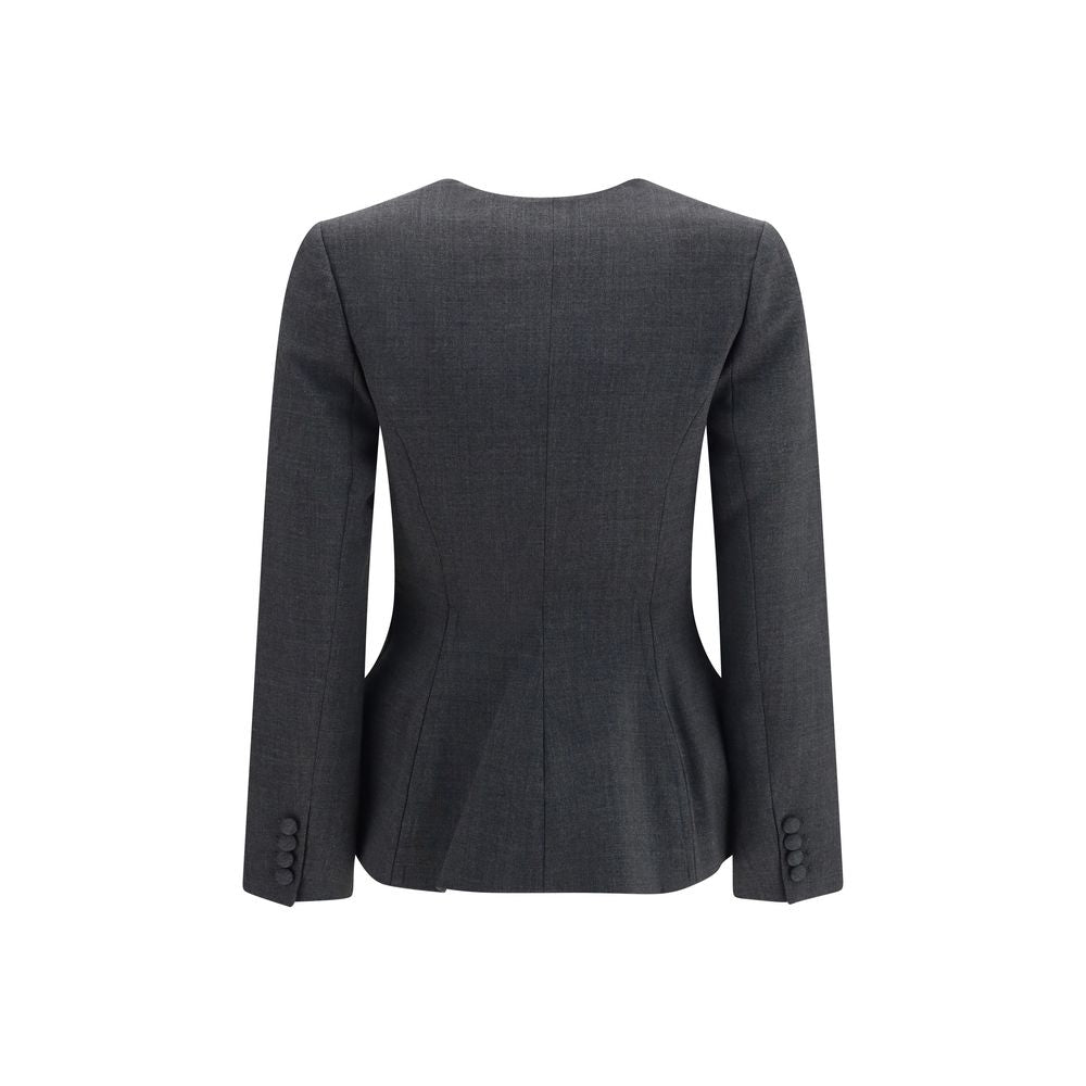 Self-Portrait Gray Polyester Blazer
