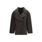Loulou De Saison Brown Wool Oves Aries Full-Length Jacket