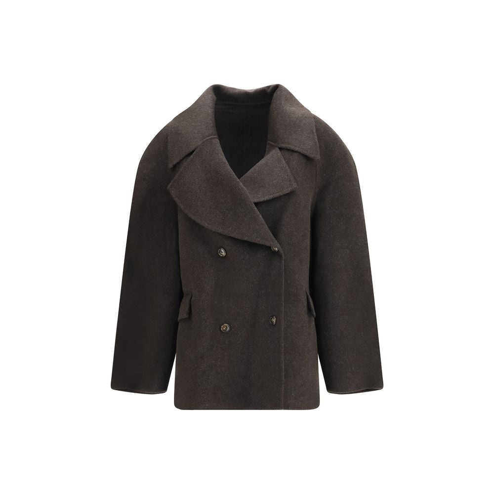 Loulou De Saison Brown Wool Oves Aries Full-Length Jacket