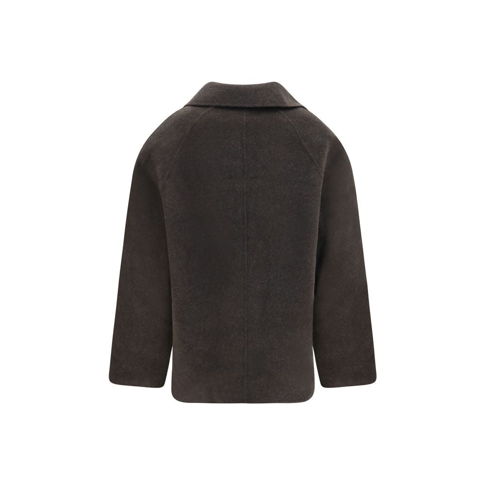 Loulou De Saison Brown Wool Oves Aries Full-Length Jacket