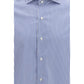 Finamore Blue Cotton Pattern Shirt