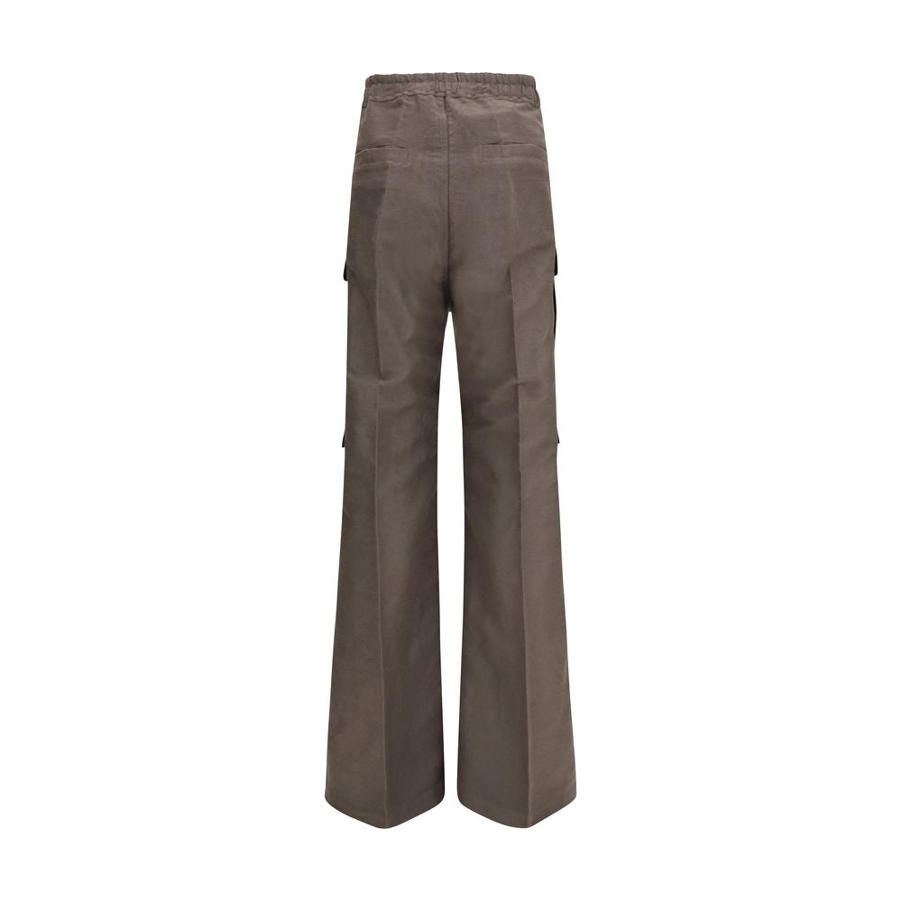 Rick Owens Brown Ramie Cargo Pants