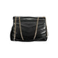 Mario Valentino Nero Polyurethane Women's Bag with Chain Shoulder Strap