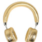 Dolce & Gabbana Women Gold Leather Wireless On-Ear Headset Headphones