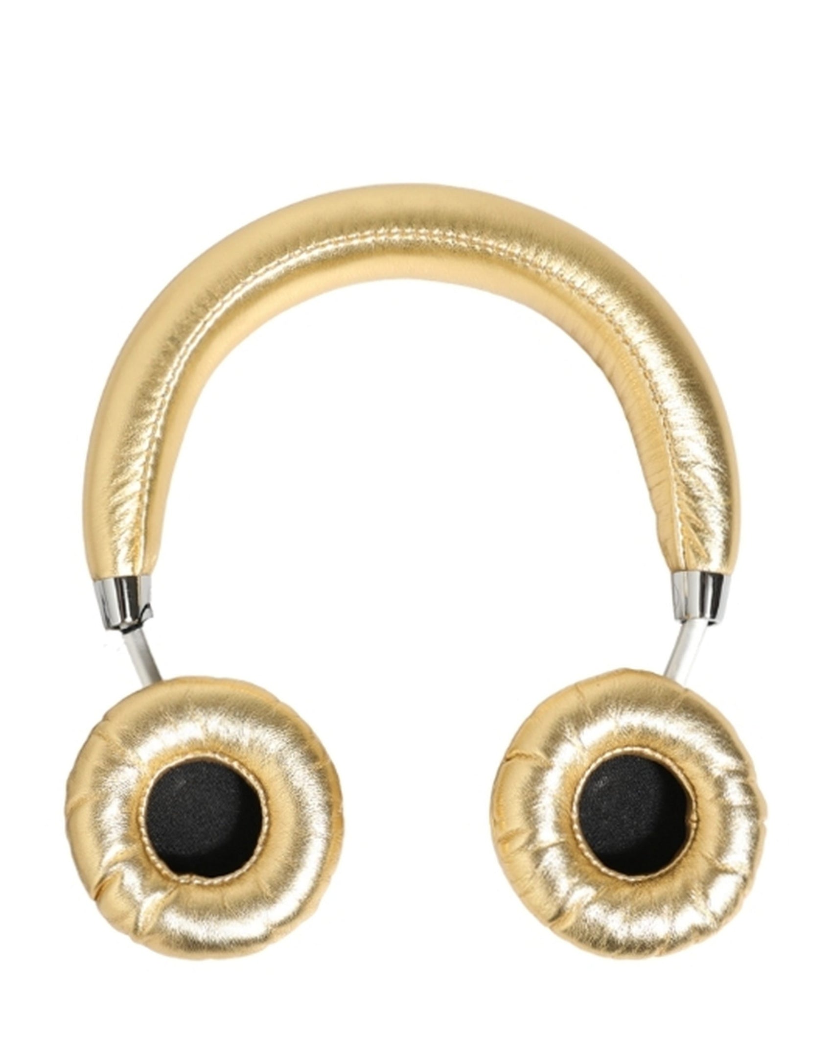 Dolce & Gabbana Women Gold Leather Wireless On-Ear Headset Headphones