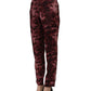 BENCIVENGA Burgundy High Waist Patterned Straight Trouser Pants