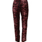BENCIVENGA Burgundy High Waist Patterned Straight Trouser Pants
