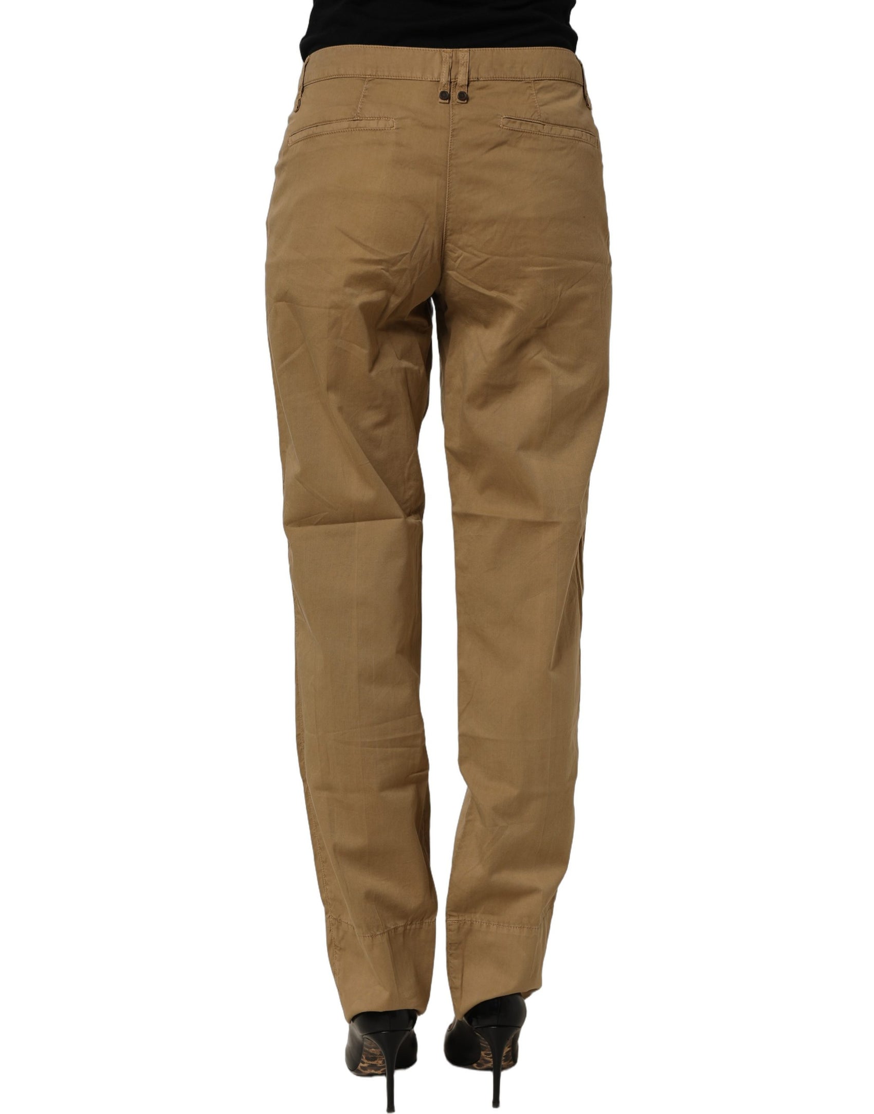 PLEIN SUD Brown Straight Cotton Stretch Chino Pants