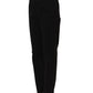 QL2 Black High-Waisted Straight Chino Women Trouser Pants