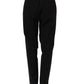 QL2 Black High-Waisted Straight Chino Women Trouser Pants