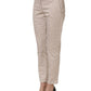 Dondup Beige Low Waist Tapered Women Cropped Trousers Pants