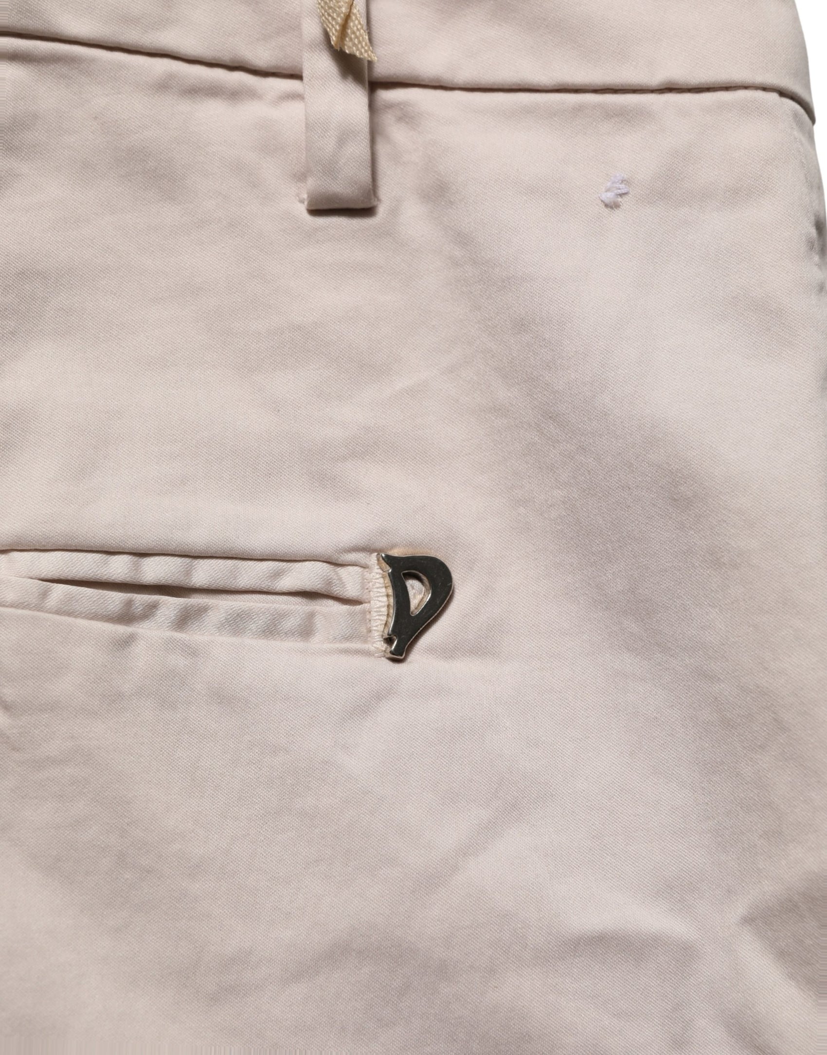 Dondup Beige Low Waist Tapered Women Cropped Trousers Pants
