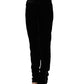 Ermanno Scervino Black Viscose Blend Velvet Slim Fit Pants