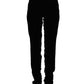 Ermanno Scervino Black Viscose Blend Velvet Slim Fit Pants