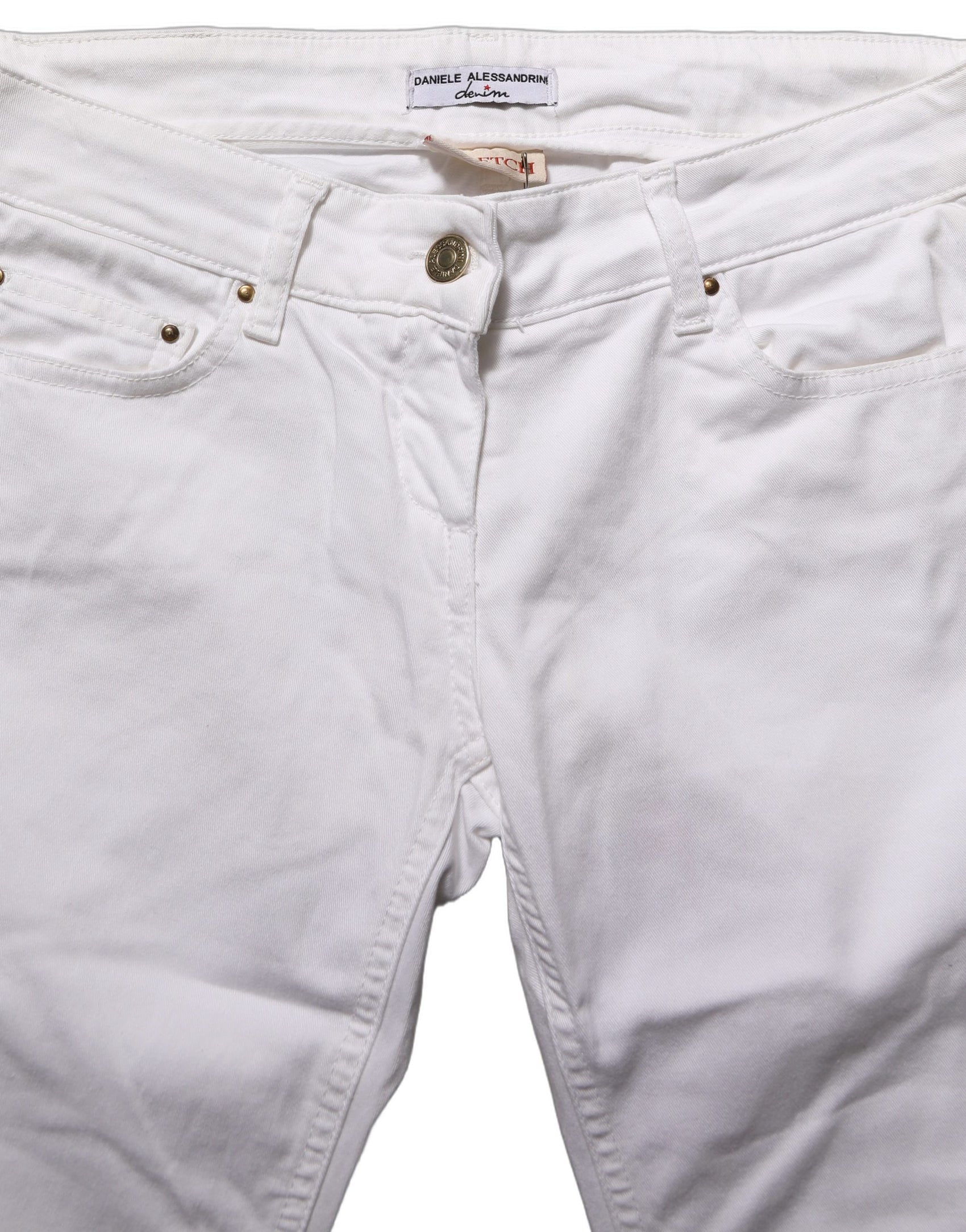Daniele Alessandrini White Cotton Stretch Skinny Denim Jeans