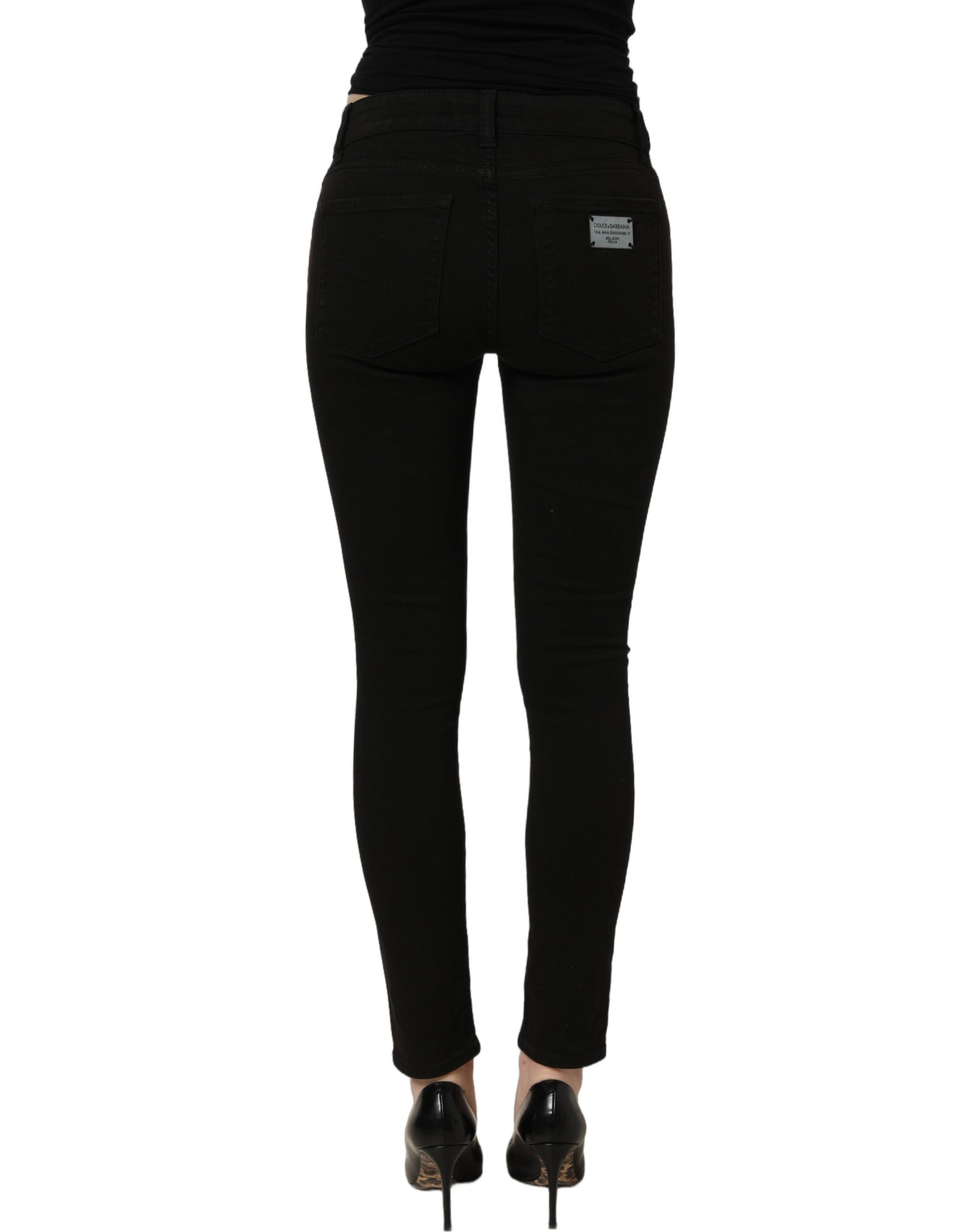Dolce & Gabbana Black Cotton Stretch Skinny Denim Jeans