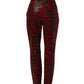 Dolce & Gabbana Red Leopard Cotton 5 Pockets Trouser Jeans