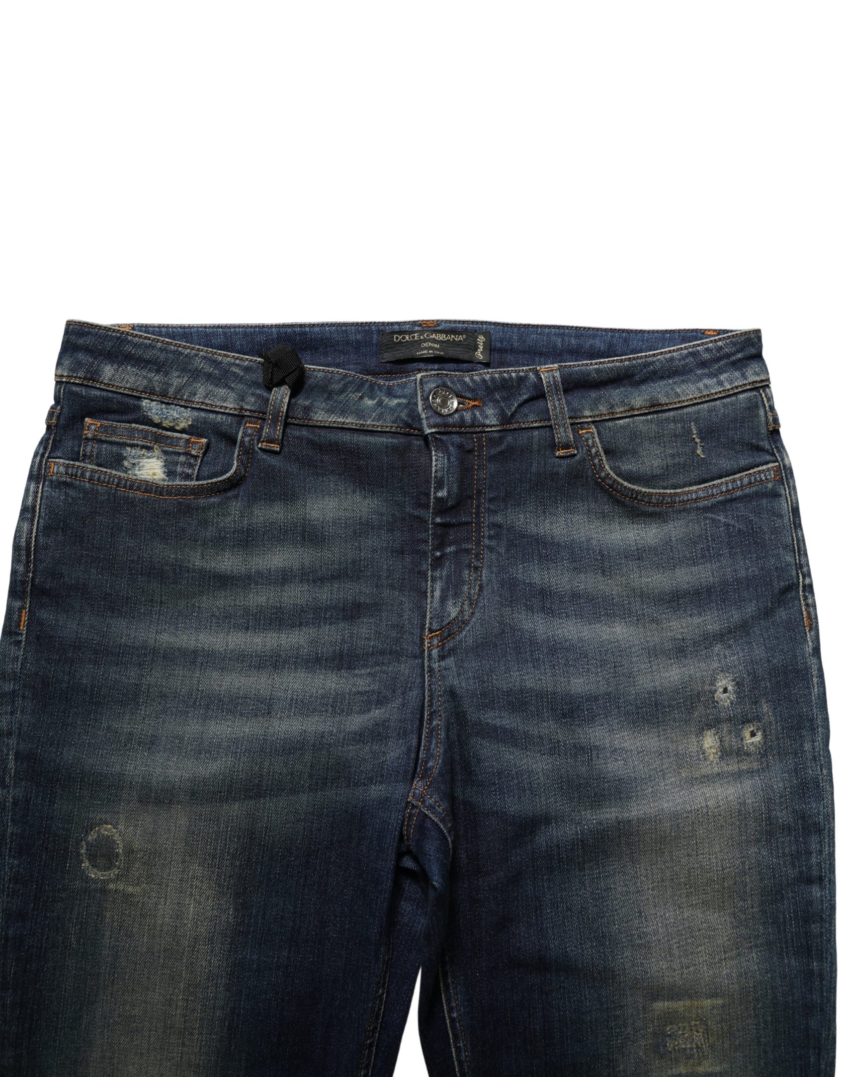 Dolce & Gabbana Blue Cotton Stretch Skinny Denim Jeans